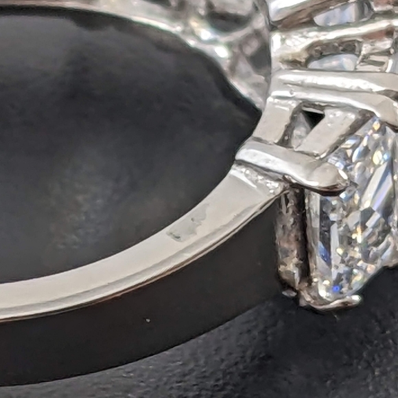 Emerald Cut CZ Polished Stainless Steel Ring - Picture 8 of 9